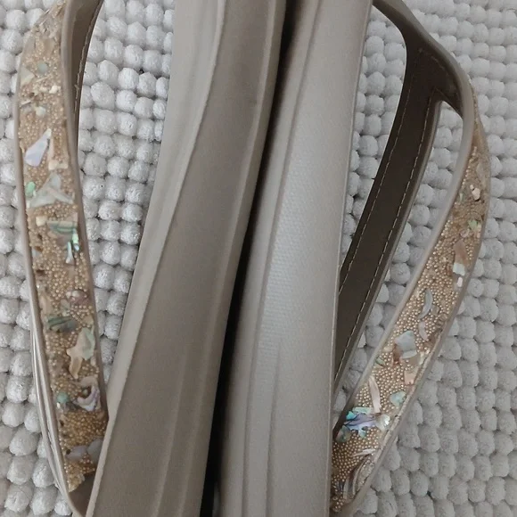 Skechers Taupe Beaded Women's Sandals - Picture 10 of 14